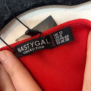 NASTY GAL NWT RED tube top & bandeau skirt pair.
